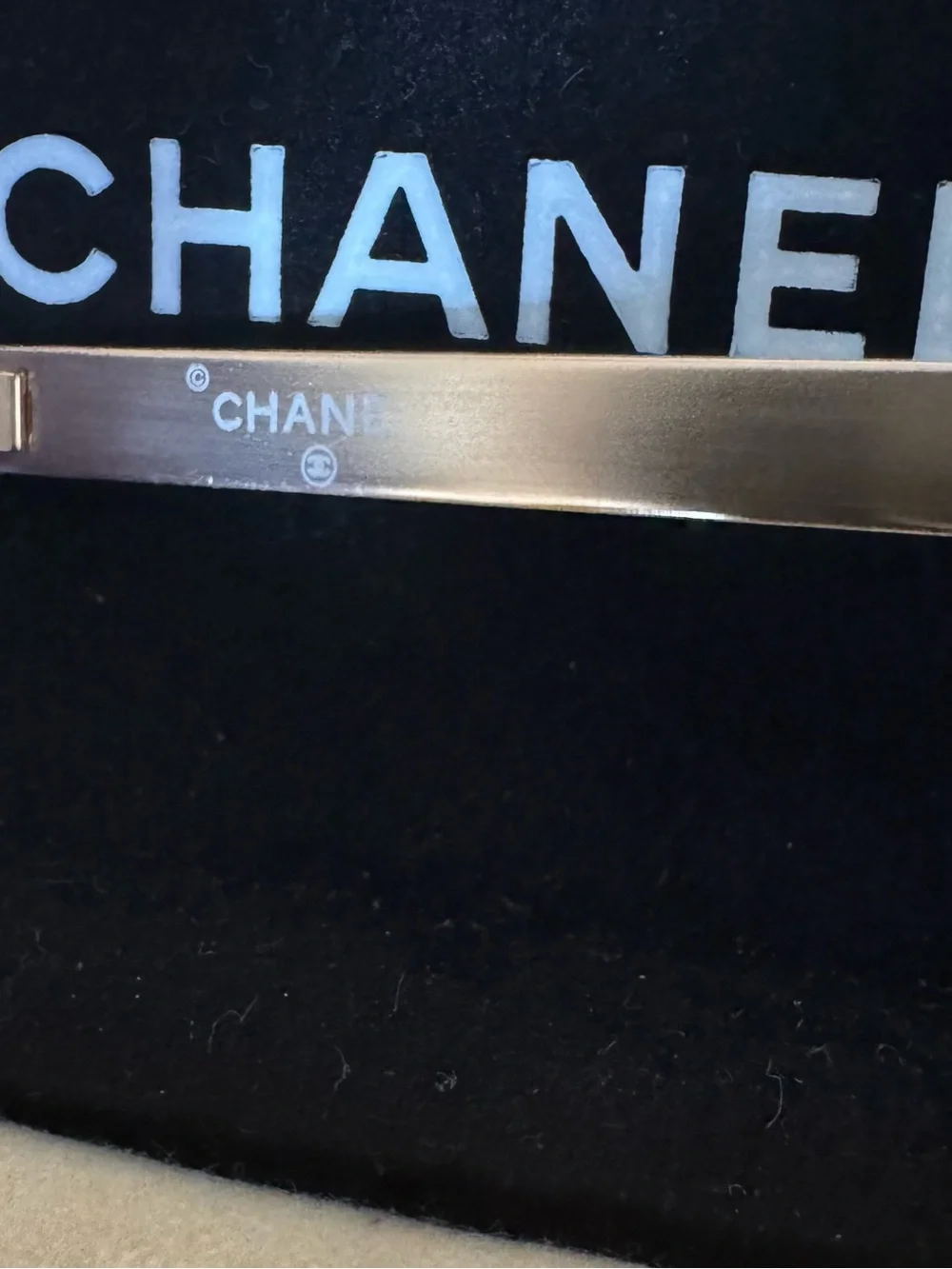 CHANEL Vintage Gold Frame Oval Smoke Lens Sunglasses